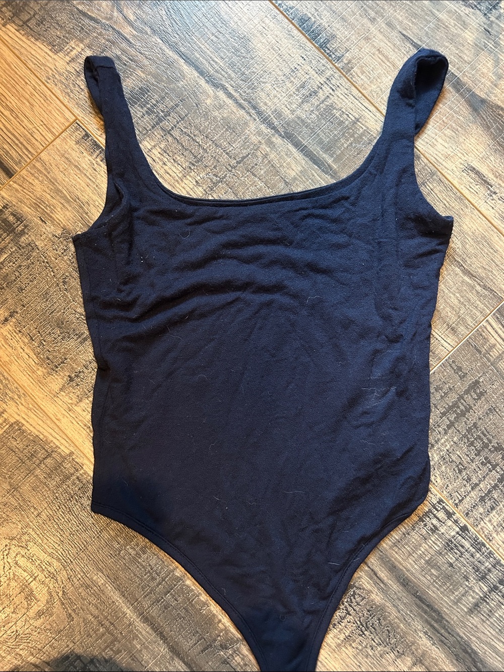 naked wardrobe navy Scoop Neck Bodysuit